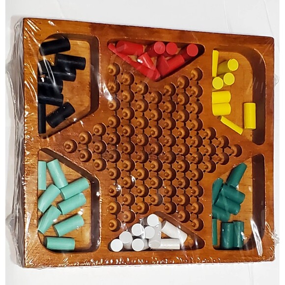 Sealed Wooden Chinese Checkers Game | 5x6 Travel Size | Retro Board Fun** - Picture 2 of 11